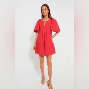 Tuckernuck Pomander Place Red Finley Flutter Sleeve Dress